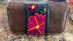 Mexican Stitched Wallet Brown thumbnail 1