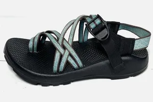 Women's Strappy Outdoor Sandal - Black with Teal Accents Sandals Size 9 thumbnail 1