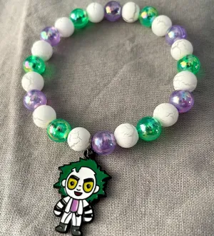 Handmade Beaded Bracelet - “Little Beetlejuice” thumbnail 1