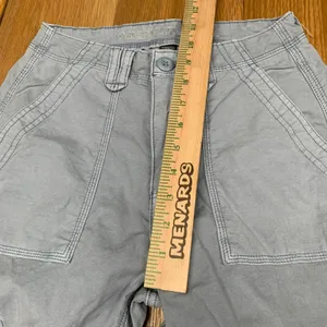 American‎ Eagle Baggy Jogger Cargo Pants Women 0 Blue Gray Stretch Wide Leg Y2K thumbnail 4