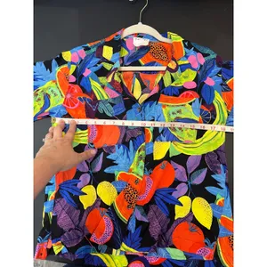 Anthropologie Orane Sigal Shirt Womens XS Multicolor Great Tropical Fruit Print thumbnail 8