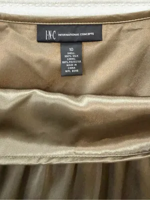 100% Silk Tiered Midi Skirt in Bronze Brown Fall Tone INC International Concepts thumbnail 3