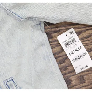 NEW Style & Co. Womens Button Up Classic Denim Trucker Jacket Tropic Blue M thumbnail 4