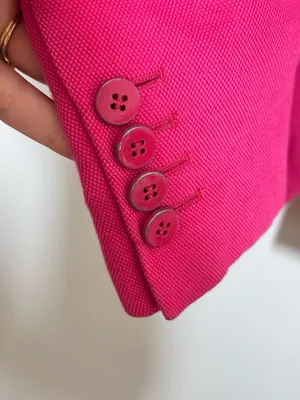 Zara Hot Pink Collarless Single-Button Blazer- made in Spain thumbnail 7