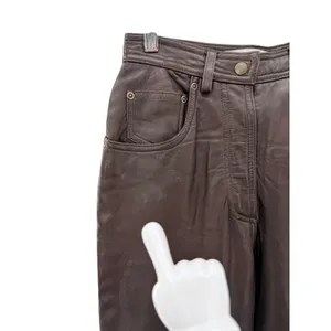 Valerie Stevens Sport Leather Pants Womens 4 Brown Straight Leg‎ Lined Vintage thumbnail 2