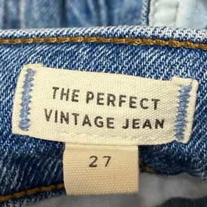Madewell Perfect Vintage Blue High Waist Frayed Crop Straight Leg Denim Jeans 27 thumbnail 5