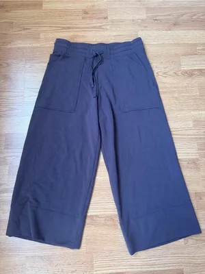 Quince SuperSoft Fleece Cropped Wide Leg Pants Size Medium thumbnail 2