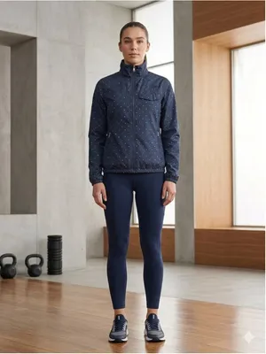 The North Face Women's Windbreaker Polka Dot Jacket Navy Blue Full Zip Size S thumbnail 2