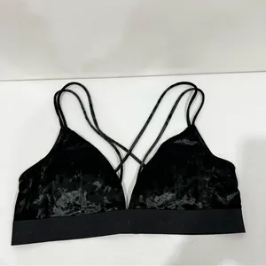 Pink Victoria's Secret Velvet Bralette Bra Size XXL Strappy Back thumbnail 2