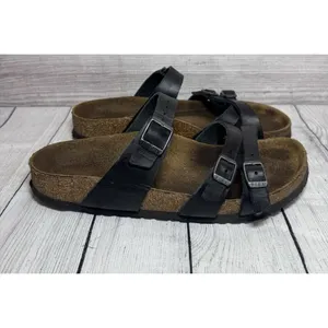 BIRKENSTOCK Franca Triple Strap Slide Sandals EU 42 Black thumbnail 4
