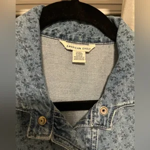 American Eagle Outfitters Blue Floral Denim romper thumbnail 2