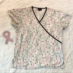Breast Cancer Awareness Scrub Top Medium thumbnail 1