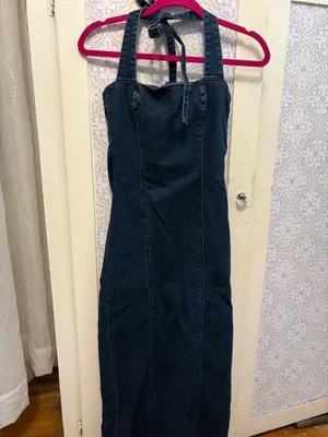 Evita Reformation Dress Denim Midi 4 thumbnail 8