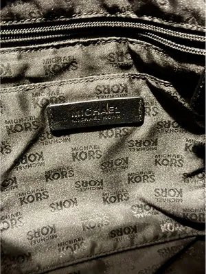 Michael Kors MK Signature Jacquard Hobo Shoulder Bag Black Beige Gold thumbnail 3
