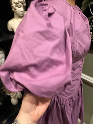 Karlie Purple Poplin Cinch‑Waist Dress – Size Medium thumbnail 5