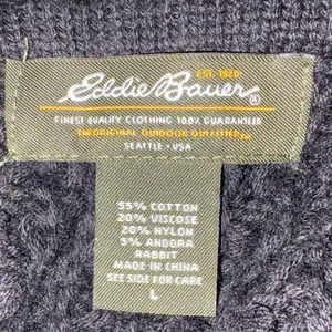 Eddie Bauer Black Textured Cardigan Large heavy weight thumbnail 10