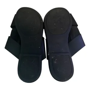 Black Faux Leather Cross-Strap Slide Sandals Size 41 EU 8 US thumbnail 3
