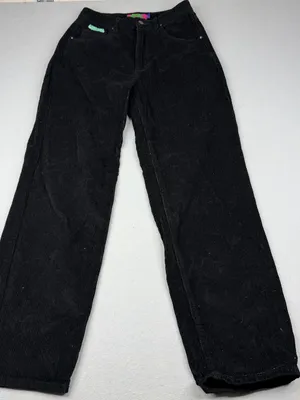 Empyre Tori Corduroy Pants Womens 5 Black Baggy Wide Leg Y2K Skater Grunge thumbnail 1