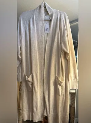 NEW Oatmeal Women’s Duster Lightweight Long Cardigan 2X thumbnail 3