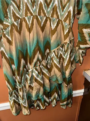 Ariat Chevron Mini Dress in Teal and Tan thumbnail 7
