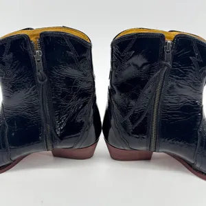 NEW IN‎ BOX Free People New Frontier Western Boot Black Patent Leather Size 40 thumbnail 6