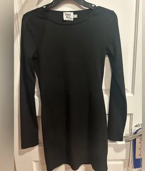 Princess Polly Classic Black Long Sleeve Dress thumbnail 1