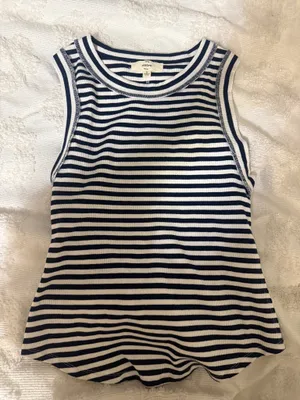 Entro Navy and white Striped Tank Top thumbnail 1