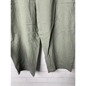 Sag Harbor Sport Capri Pants Woman Olive Green Womens 16W Linen‎ Zip Lagenlook thumbnail 3