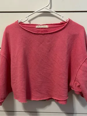 Free People Off My Mind Cropped T-Shirt Pink thumbnail 2