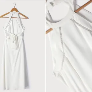 LULU's Bridal Shower Engagement Honeymoon Flowy Sexy Tie Back Chic Midi Dress thumbnail 4