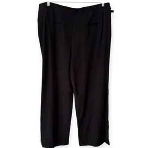 NWT OGL 4 Way Stretch Drapey High Rise Wide Leg Ankle Pants Black Size 2XL thumbnail 4