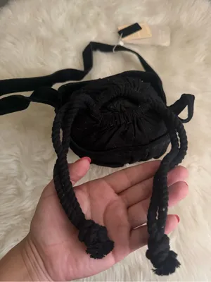 Zara Black Drawstring Crossbody Bag thumbnail 5