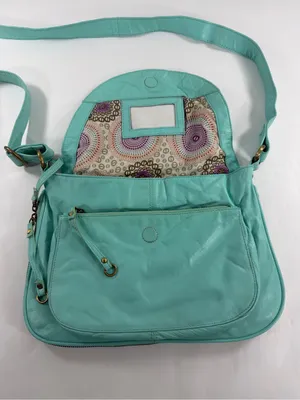 Latigo Turquoise Teal Leather Messenger Bag Y2K Boho Shoulder Crossbody Purse‎ thumbnail 8
