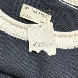We The Free Ella Colorblock Roll Neck Knit Sweater Black & Cream M NWT thumbnail 6