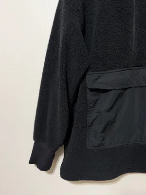 OFFLINE by Aerie Black Fleece Quarter Zip Pullover Size Large Sweater Jacket thumbnail 6