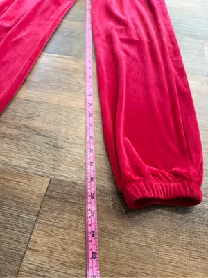 Juicy Couture Red Velour Zip Tracksuit Size Medium thumbnail 7