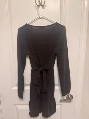 Miss U Brown Long-Sleeve Tiered Dress thumbnail 2