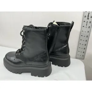 Womans NWT NOBO Platform Combat Boots 8.5 Black Lace Up Side Zip thumbnail 7
