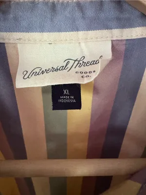 Universal Thread pastel stripe short sleeve button front top size XL thumbnail 4
