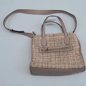 Guess Tweed Tote Women Pink Gold Coquette Small Crossbody Bag thumbnail 12