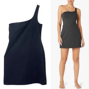 Beyond Yoga One Shoulder Athletic Dress Charcoal Black Size Medium Skort Tennis thumbnail 12