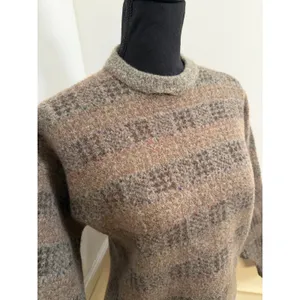Vintage Ruff Hewn Wool Blend Plaid Striped Sweater Crewneck Earthy Grandpacore thumbnail 3