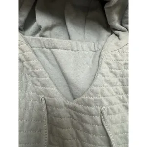 True Craft Women's Gray Solid Fleece Cotton Blend Pullover Hoodie Long Sleeve M thumbnail 3