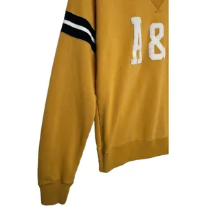 Abercrombie Fitch Top Womens XS Felt Logo Sweatshirt Academic Rugby Yellow thumbnail 3
