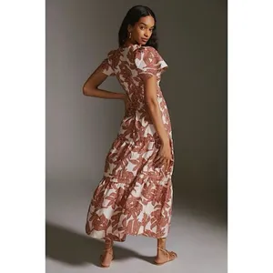 Anthropologie Somerset Maxi Dress in Neutral Floral Dot Size Small thumbnail 2