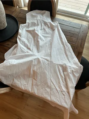 Anthropologie Maeve Sleeveless Button Down Tiered Ruffle White Midi Dress S thumbnail 10