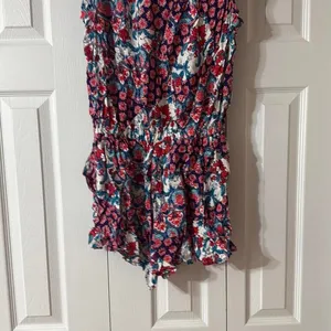Joe Benbasset Blue and red floral romper‎ Women's Large thumbnail 5