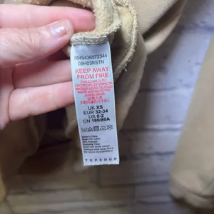 TOPSHOP Hoodie Quarter Zip Hooded Sweatshirt Tan Size 0-2 thumbnail 10