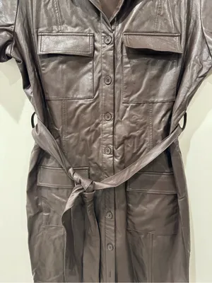 Amanda Uprichard Sz M Short Sleeve Greyson Mini Dress in Cocoa thumbnail 5