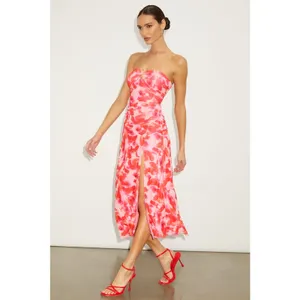 Lulus Chania Pink Multi Abstract Strapless Midi Dess Cruise Resort Party Medium thumbnail 10